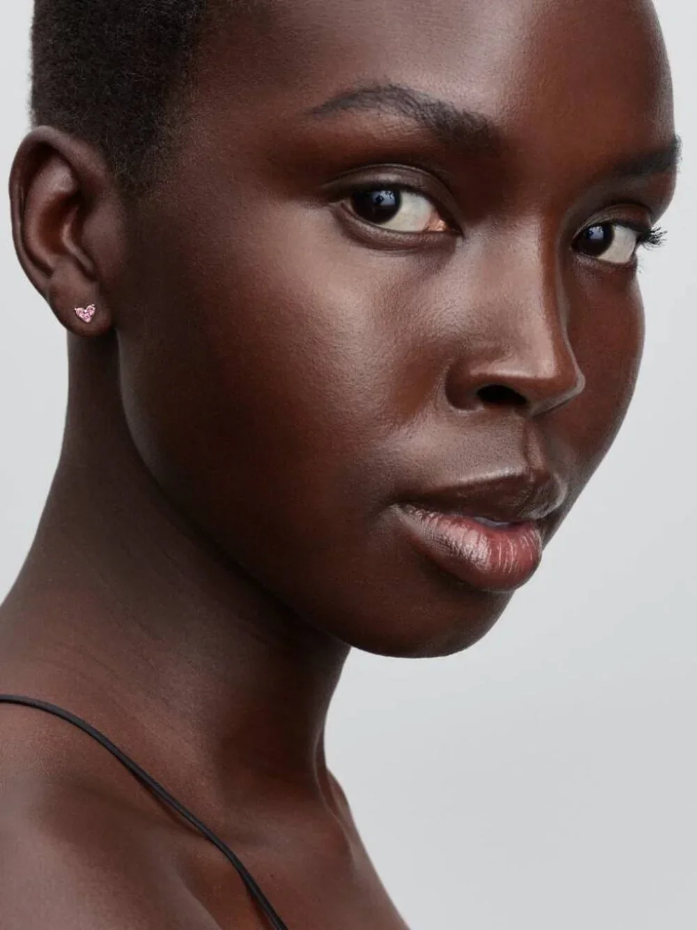 Pandora Triple Stone Pink Heart Stud Earrings - Picture 3 of 4